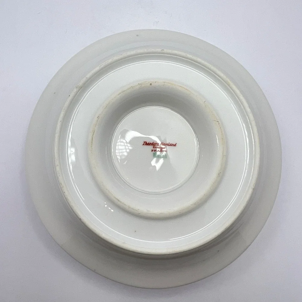 Haviland Limoges Gravy Boat Rajah Peacock Bird Underplate French Grandmillennial